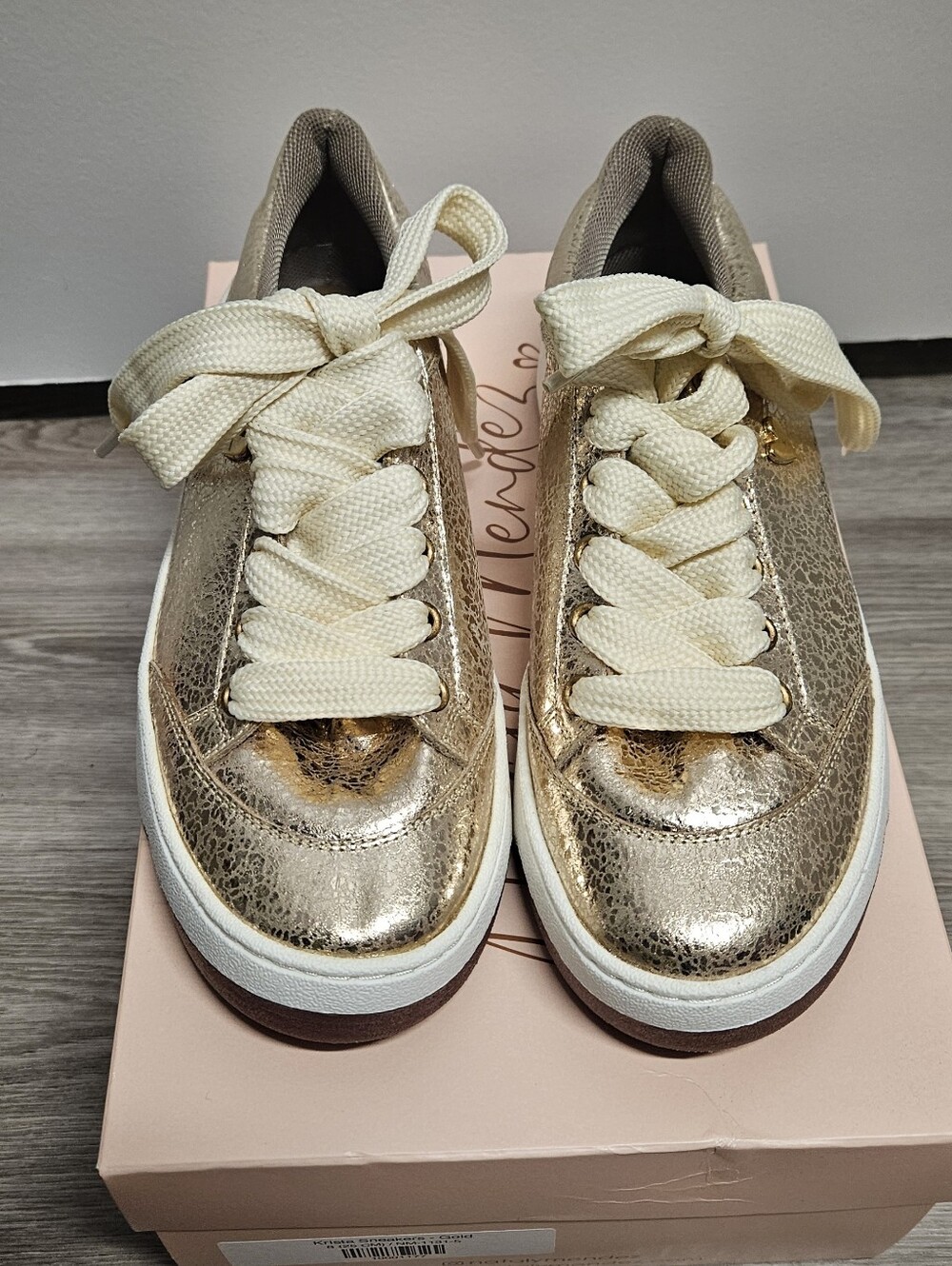 Women's Metallic Gold Platform Casual Sneakers